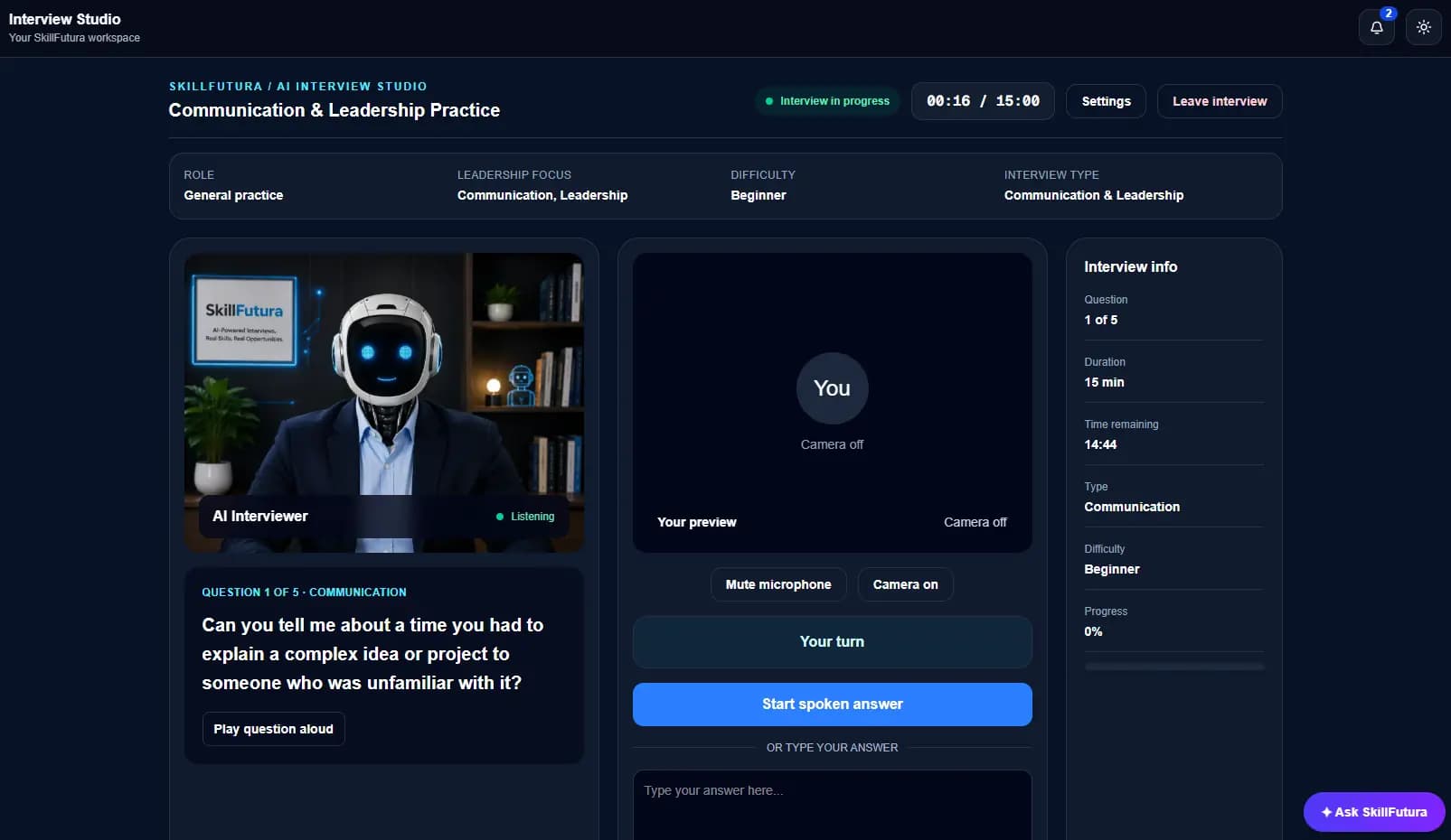 AI Interviewer product screenshot