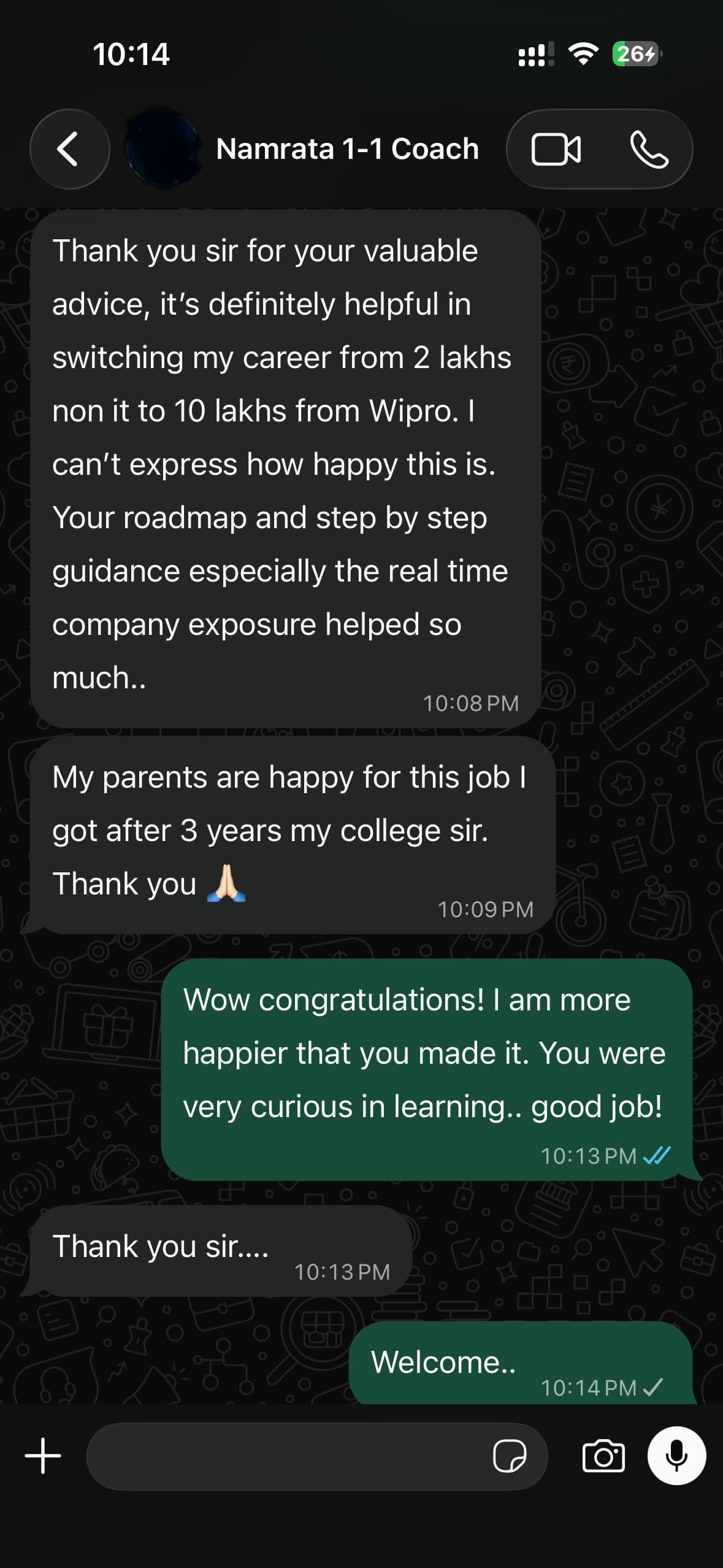 Mentorship feedback screenshot 4