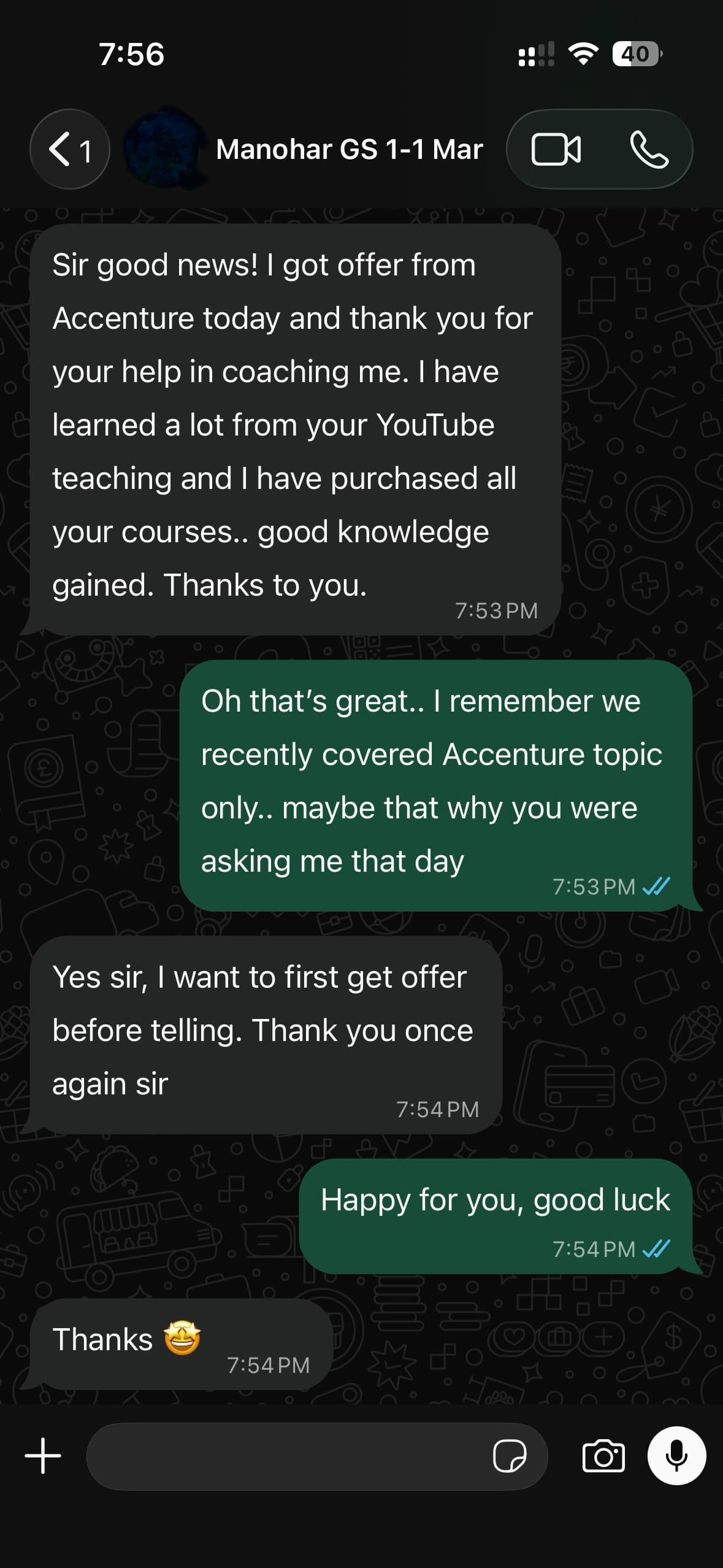 Mentorship feedback screenshot 5