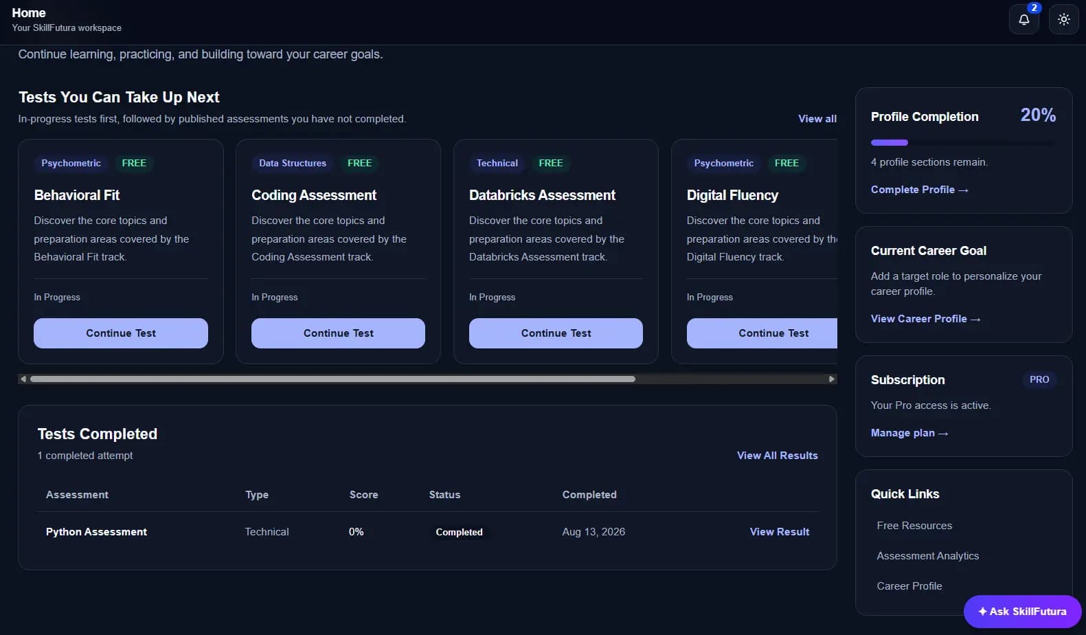 Assessments product screenshot